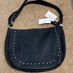 Jessica Simpson Black Shoulder Bag with Silver Studs